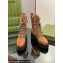 Gucci Women's Lace-up Ankle Boots in Jumbo GG Canvas and Leather Brown 2024
