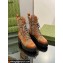 Gucci Women's Lace-up Ankle Boots in Jumbo GG Canvas and Leather Brown 2024