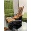 Gucci Women's Lace-up Ankle Boots in Jumbo GG Canvas and Leather Brown 2024