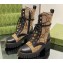Gucci Women's Lace-up Ankle Boots in Jumbo GG Canvas and Leather Black 2024