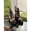 Gucci Women's Lace-up Ankle Boots in Jumbo GG Canvas and Leather Black 2024