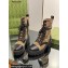 Gucci Women's Lace-up Ankle Boots in Jumbo GG Canvas and Leather Black 2024
