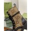 Gucci Women's Lace-up Ankle Boots in Jumbo GG Canvas and Leather Black 2024