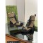Gucci Women's Lace-up Ankle Boots in GG Canvas and Leather Black 2024