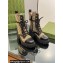 Gucci Women's Lace-up Ankle Boots in GG Canvas and Leather Black 2024
