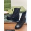 Gucci Heel 4cm Women's Lace-up Ankle Boots in GG Canvas and Leather Black 2024