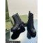 Gucci Heel 4cm Women's Lace-up Ankle Boots in GG Canvas and Leather Black 2024