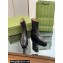 Gucci Heel 4.5cm Women's Horsebit Almond-Toe Ankle Boots in Leather Black 2024