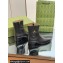 Gucci Heel 4.5cm Women's Horsebit Almond-Toe Ankle Boots in Leather Black 2024