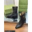 Gucci Heel 4.5cm Women's Horsebit Almond-Toe Ankle Boots in Leather Black 2024