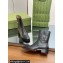 Gucci Heel 4.5cm Women's Horsebit Almond-Toe Ankle Boots in Leather Black 2024