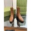 Gucci Heel 4.5cm Women's Horsebit Almond-Toe Ankle Boots in Leather Brown 2024