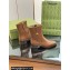 Gucci Heel 4.5cm Women's Horsebit Almond-Toe Ankle Boots in Leather Brown 2024