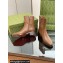 Gucci Heel 4.5cm Women's Horsebit Almond-Toe Ankle Boots in Leather Brown 2024