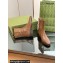 Gucci Heel 4.5cm Women's Horsebit Almond-Toe Ankle Boots in Leather Brown 2024