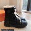 Hermes Fresh Women/Men ankle boots in parachute fabric and calfskin Black with shearling lining 2024