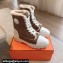 Hermes Fresh Women/Men ankle boots in parachute fabric and calfskin Brown with shearling lining 2024