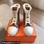 Hermes Fresh Women/Men ankle boots in parachute fabric and calfskin Brown with shearling lining 2024