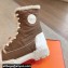 Hermes Fresh Women/Men ankle boots in parachute fabric and calfskin Brown with shearling lining 2024