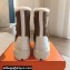 Hermes Fresh Women/Men ankle boots in parachute fabric and calfskin Brown with shearling lining 2024