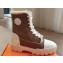Hermes Fresh Women/Men ankle boots in parachute fabric and calfskin Brown with shearling lining 2024