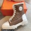 Hermes Fresh Women/Men ankle boots in parachute fabric and calfskin Brown with shearling lining 2024
