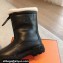 Hermes Journey Women/Men ankle boots in calfskin Black with shearling lining 2024