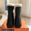 Hermes Journey Women/Men ankle boots in calfskin Black with shearling lining 2024
