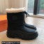 Hermes Journey Women/Men ankle boots in parachute fabric and calfskin Black with shearling lining 2024