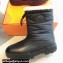 Hermes Journey Women/Men ankle boots in parachute fabric and calfskin Black with shearling lining 2024