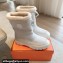 Hermes Journey Women/Men ankle boots in suede calfskin and calfskin Gray with shearling lining 2024