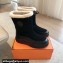 Hermes Journey Women/Men ankle boots in suede calfskin and calfskin Black with shearling lining 2024