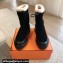 Hermes Journey Women/Men ankle boots in suede calfskin and calfskin Black with shearling lining 2024