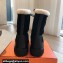 Hermes Journey Women/Men ankle boots in suede calfskin and calfskin Black with shearling lining 2024