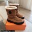 Hermes Journey Women/Men ankle boots in suede calfskin and calfskin brun fumé / écru with shearling lining 2024