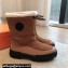 Hermes Journey Women/Men ankle boots in suede calfskin and calfskin brun fumé / écru with shearling lining 2024