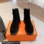 Hermes Veo ankle boots in monochrome suede calfskin Black and lined with woolskin 2024