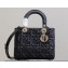 Dior Medium Lady Dior Bag in Black Graphic Cannage Calfskin 2024