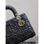 Dior Medium Lady Dior Bag in Black Graphic Cannage Calfskin 2024