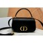 Dior Small 30 Montaigne Avenue Top Handle Bag in Black Ribbed Calfskin 2024