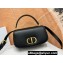 Dior Small 30 Montaigne Avenue Top Handle Bag in Black Ribbed Calfskin 2024