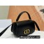 Dior Small 30 Montaigne Avenue Top Handle Bag in Black Ribbed Calfskin 2024