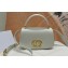 Dior Small 30 Montaigne Avenue Top Handle Bag in White Ribbed Calfskin 2024