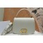 Dior Medium 30 Montaigne Avenue Top Handle Bag in White Ribbed Calfskin 2024