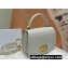 Dior Medium 30 Montaigne Avenue Top Handle Bag in White Ribbed Calfskin 2024