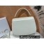 Dior Medium 30 Montaigne Avenue Top Handle Bag in White Ribbed Calfskin 2024