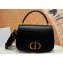 Dior Medium 30 Montaigne Avenue Top Handle Bag in Black Ribbed Calfskin 2024