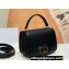 Dior Medium 30 Montaigne Avenue Top Handle Bag in Black Ribbed Calfskin 2024