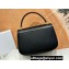 Dior Medium 30 Montaigne Avenue Top Handle Bag in Black Ribbed Calfskin 2024