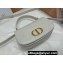 Dior Small 30 Montaigne Avenue Top Handle Bag in White Ribbed Calfskin 2024